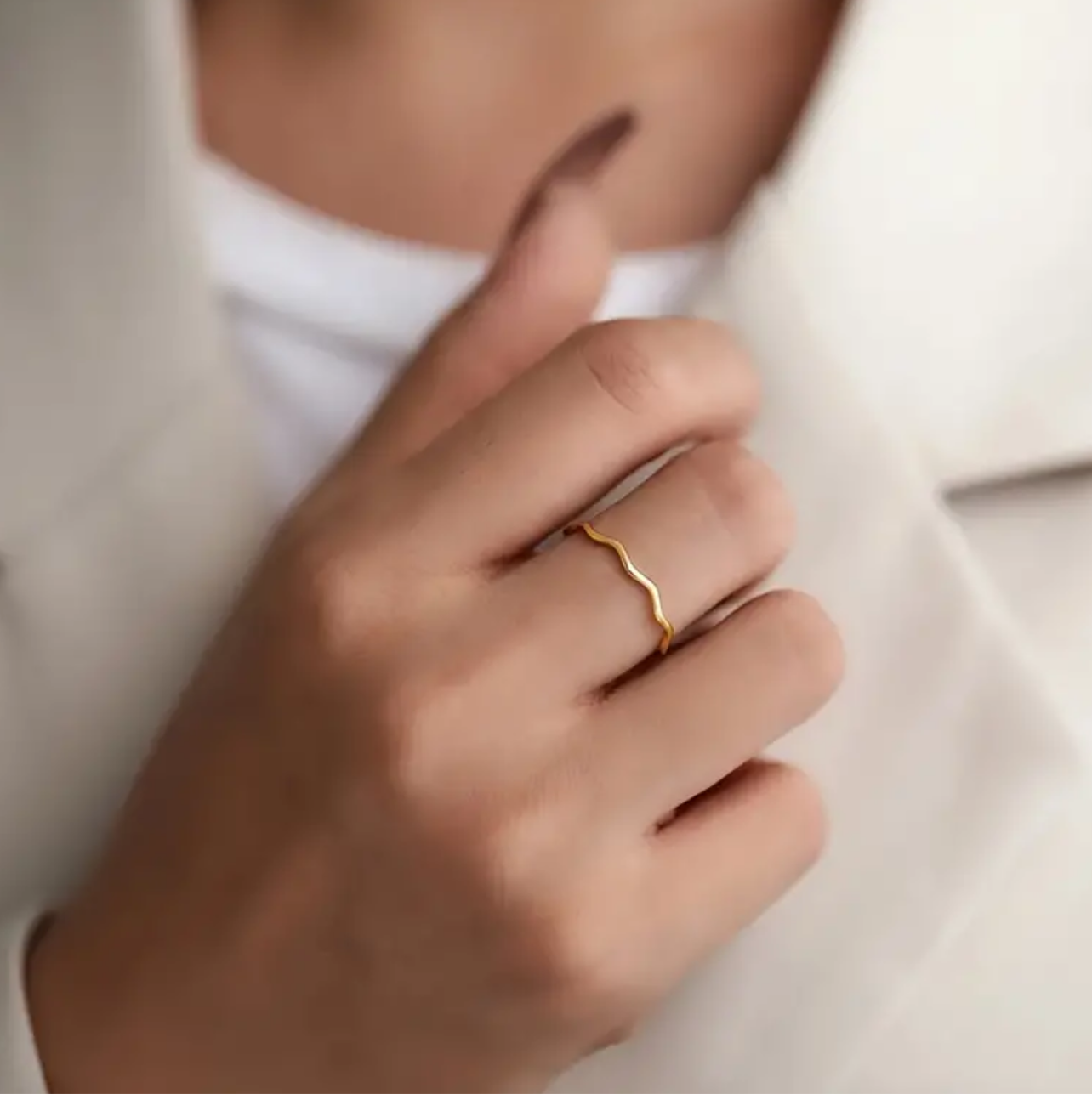 Gold Plated Wave Style Ring