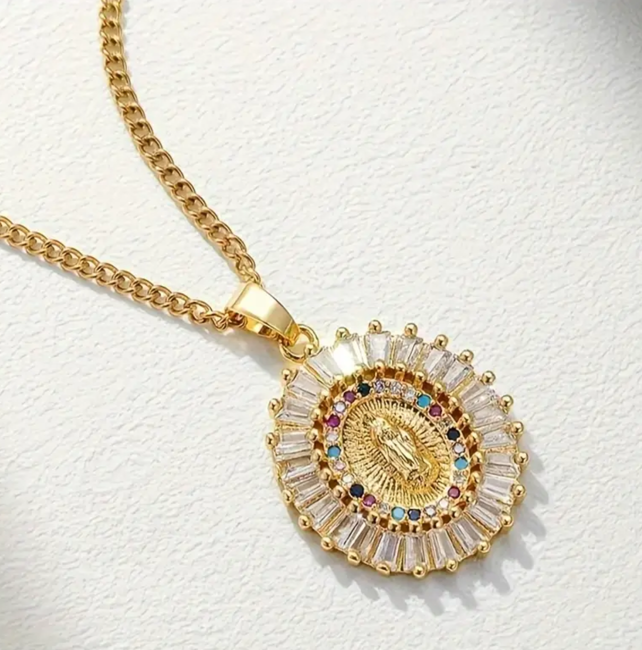 Immaculate Virgin Mary CZ Necklace