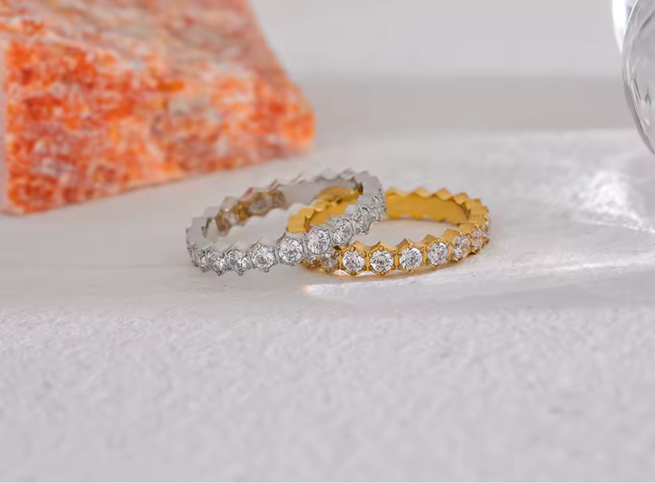 Crown Ring Band Zirconia for women