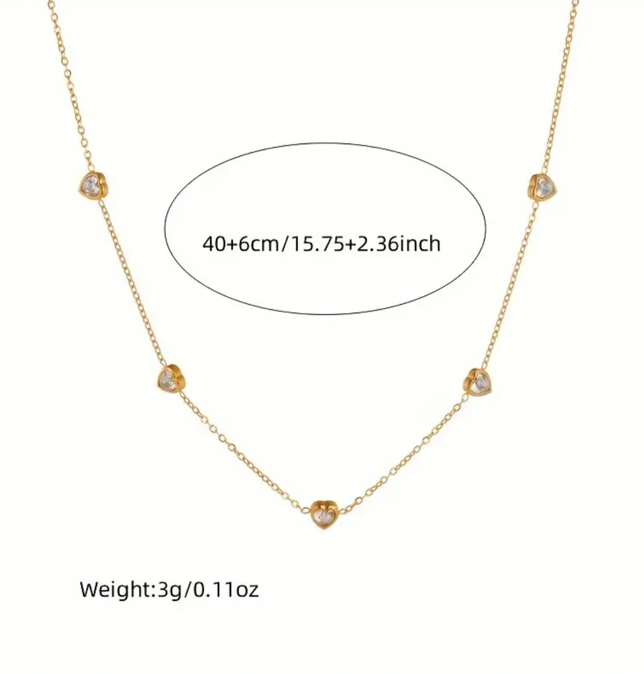 Amour Golden Necklace Earrings ST Set