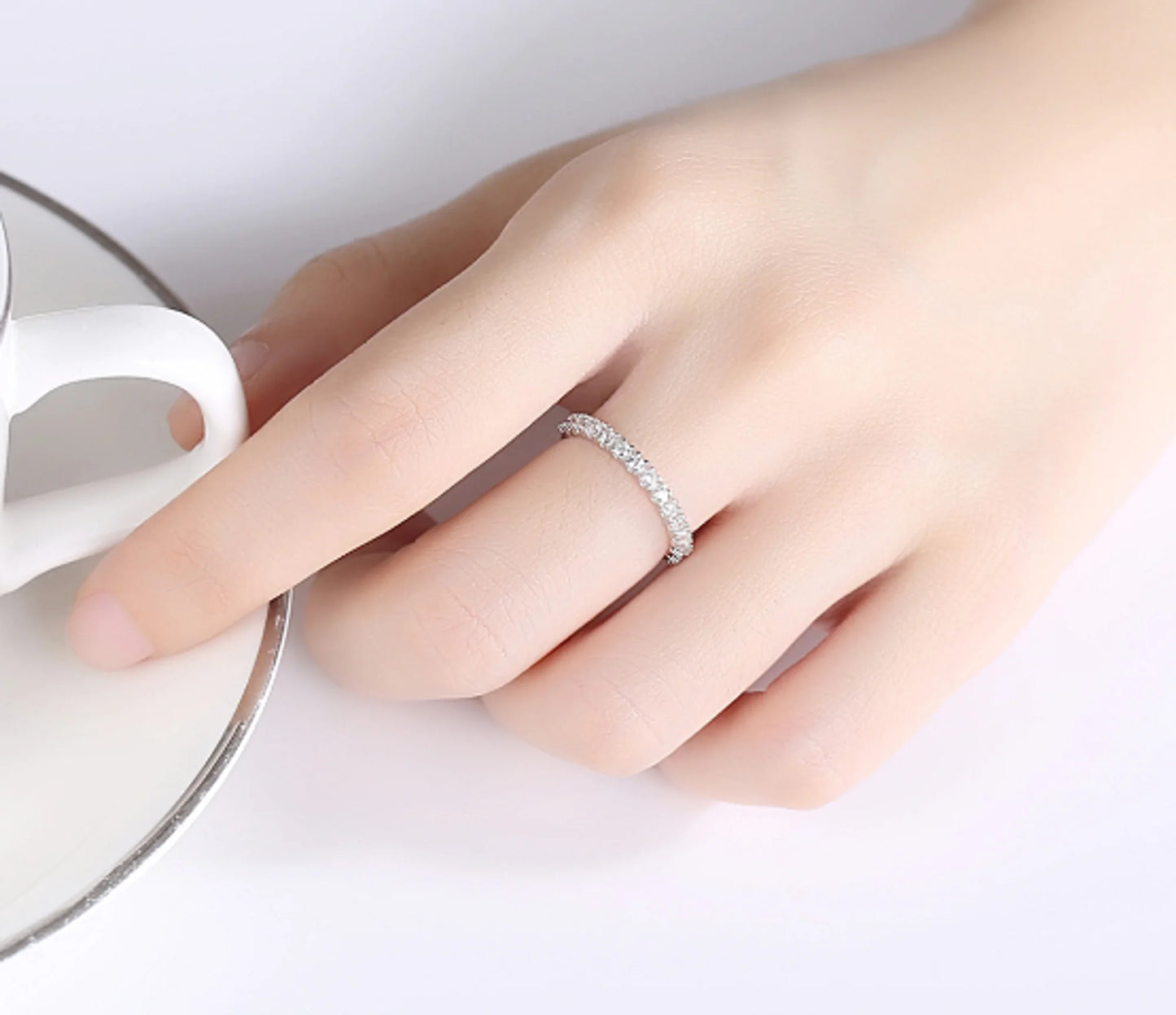 925 Sterling Silver Shining Zircon Luxury Women Ring