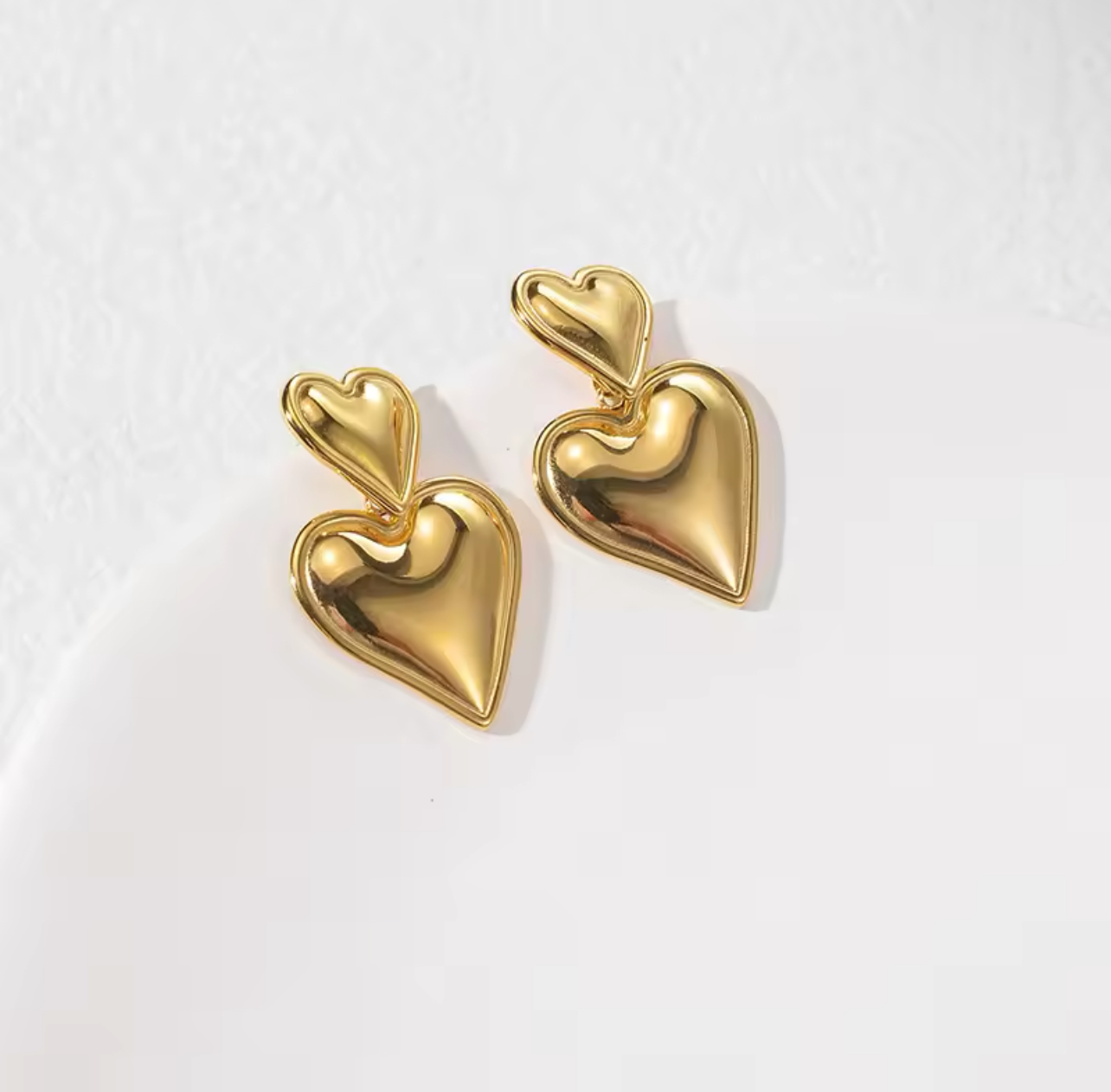 Heart Double Drop Earrings