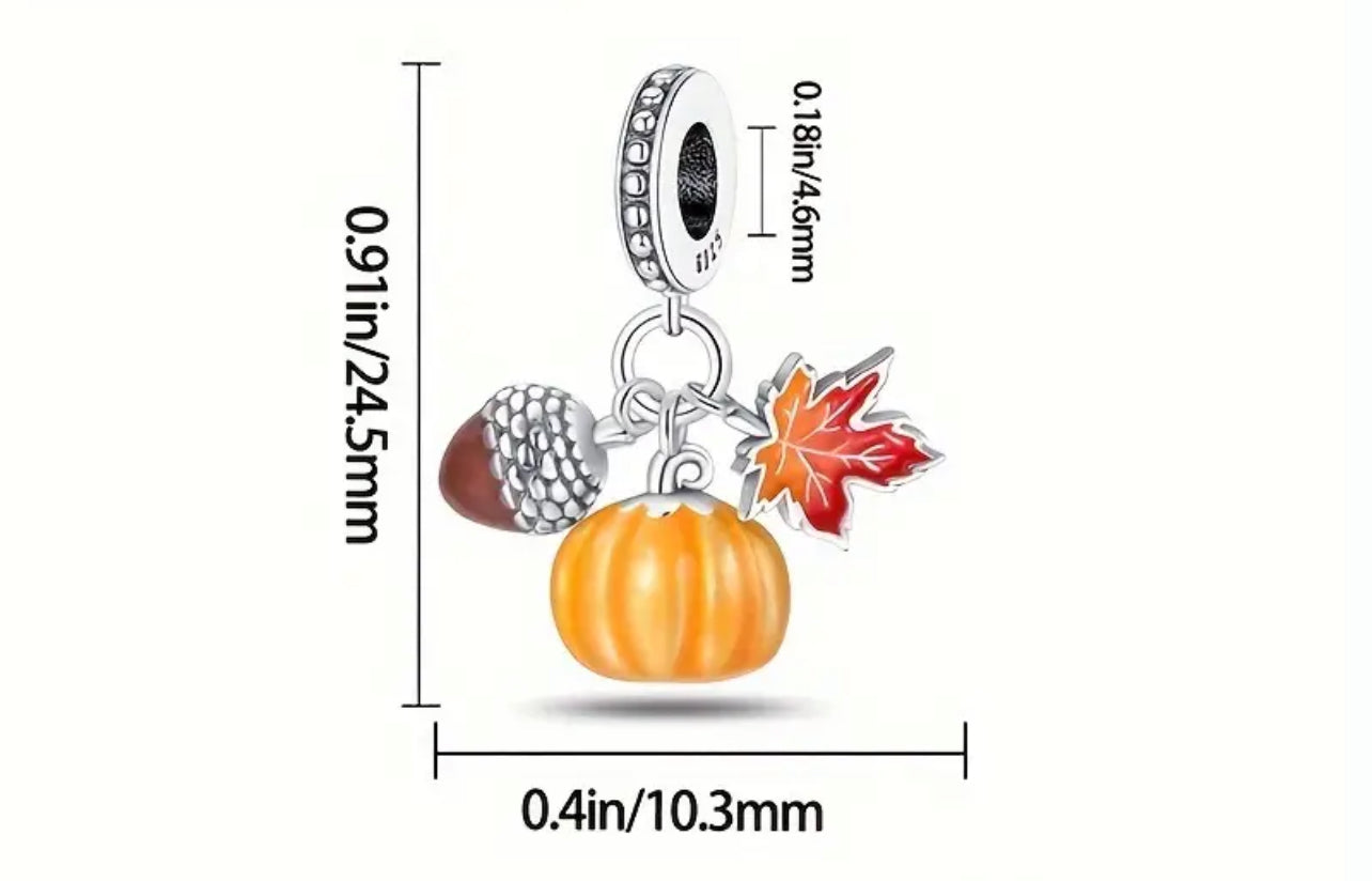 925 Silver Autumn Fall Season Charm