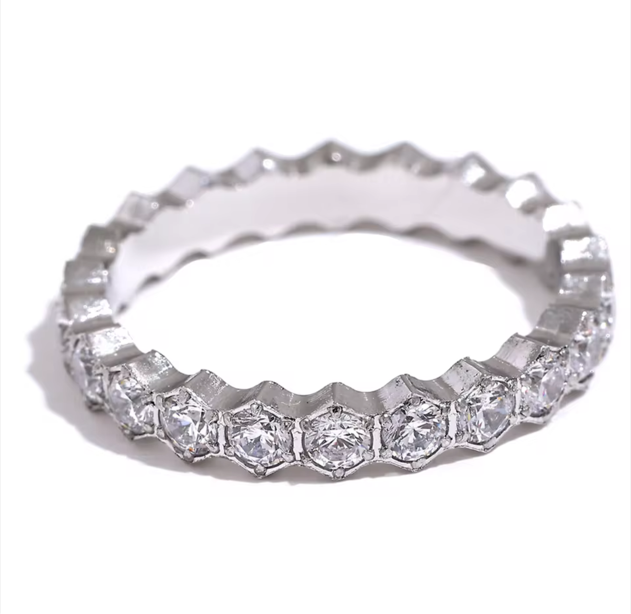 Crown Ring Band Zirconia for women