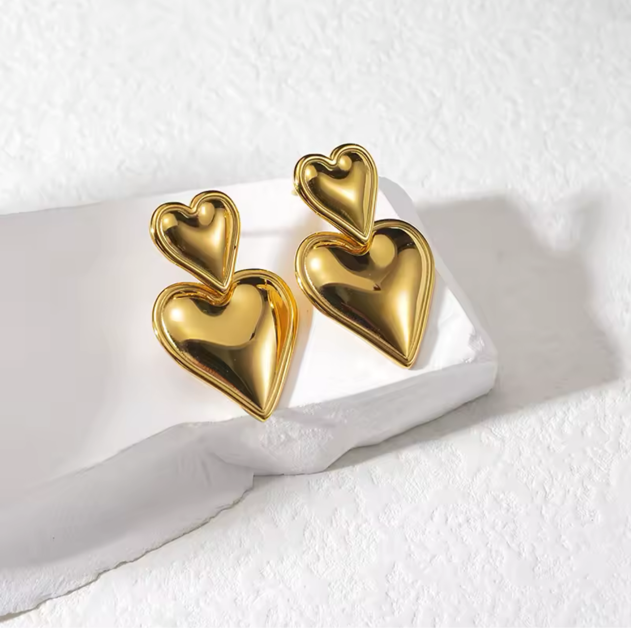 Heart Double Drop Earrings