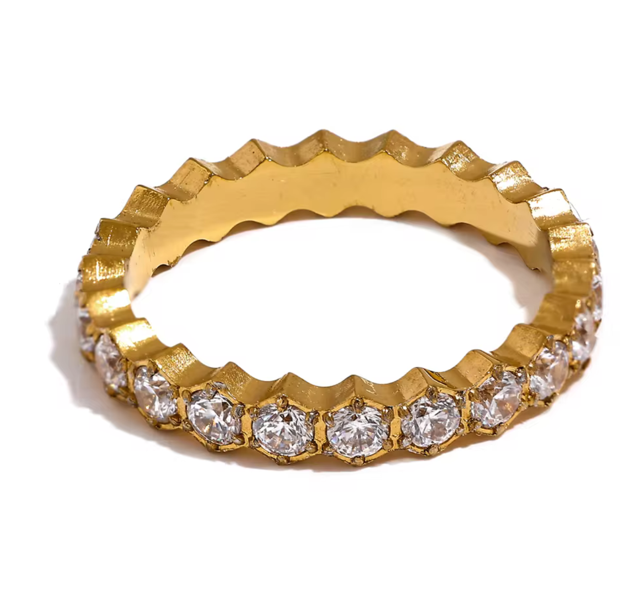 Crown Ring Band Zirconia for women