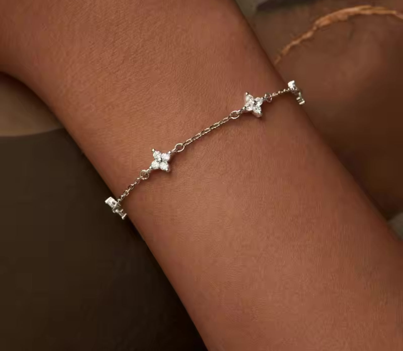 925 Silver Selena Flower Bracelet