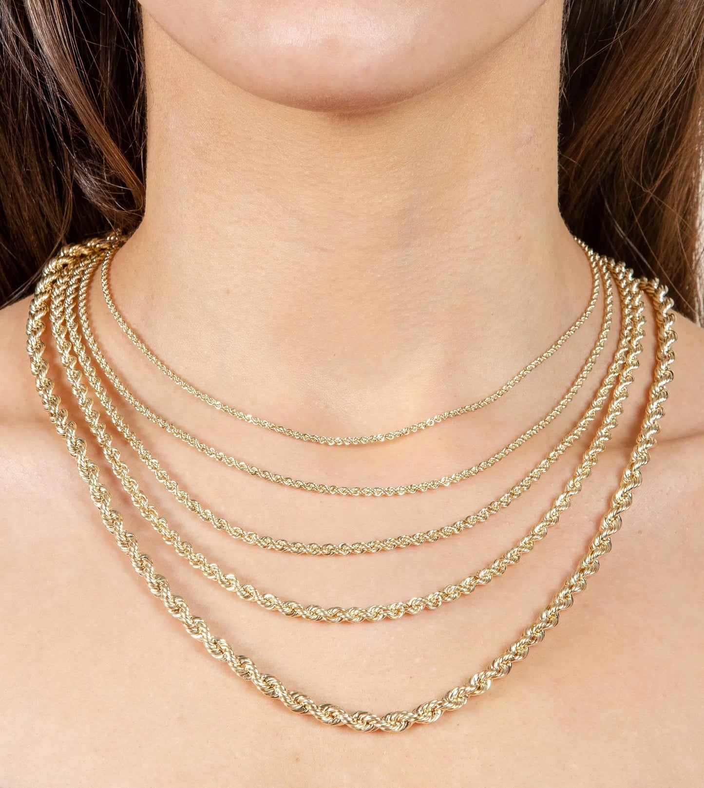 14k Gold Rope Chain Necklace