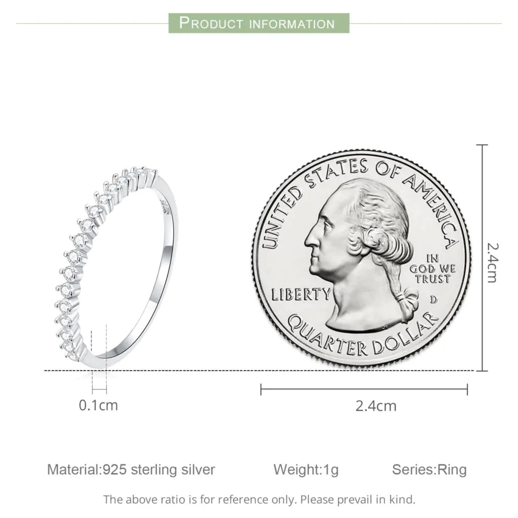 925 Sterling Silver Shining Zircon Luxury Women Ring