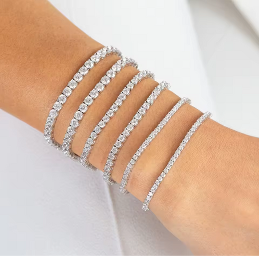 Tennis Bracelets Silver CZ