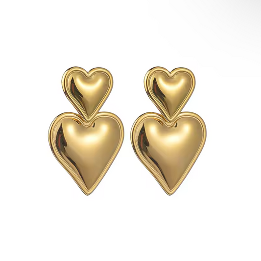 Heart Double Drop Earrings