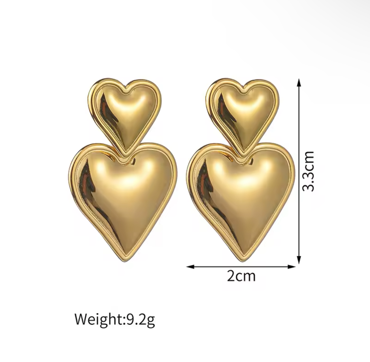 Heart Double Drop Earrings