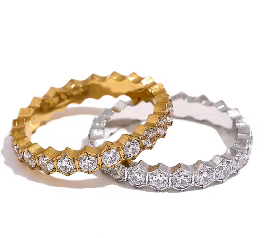 Crown Ring Band Zirconia for women
