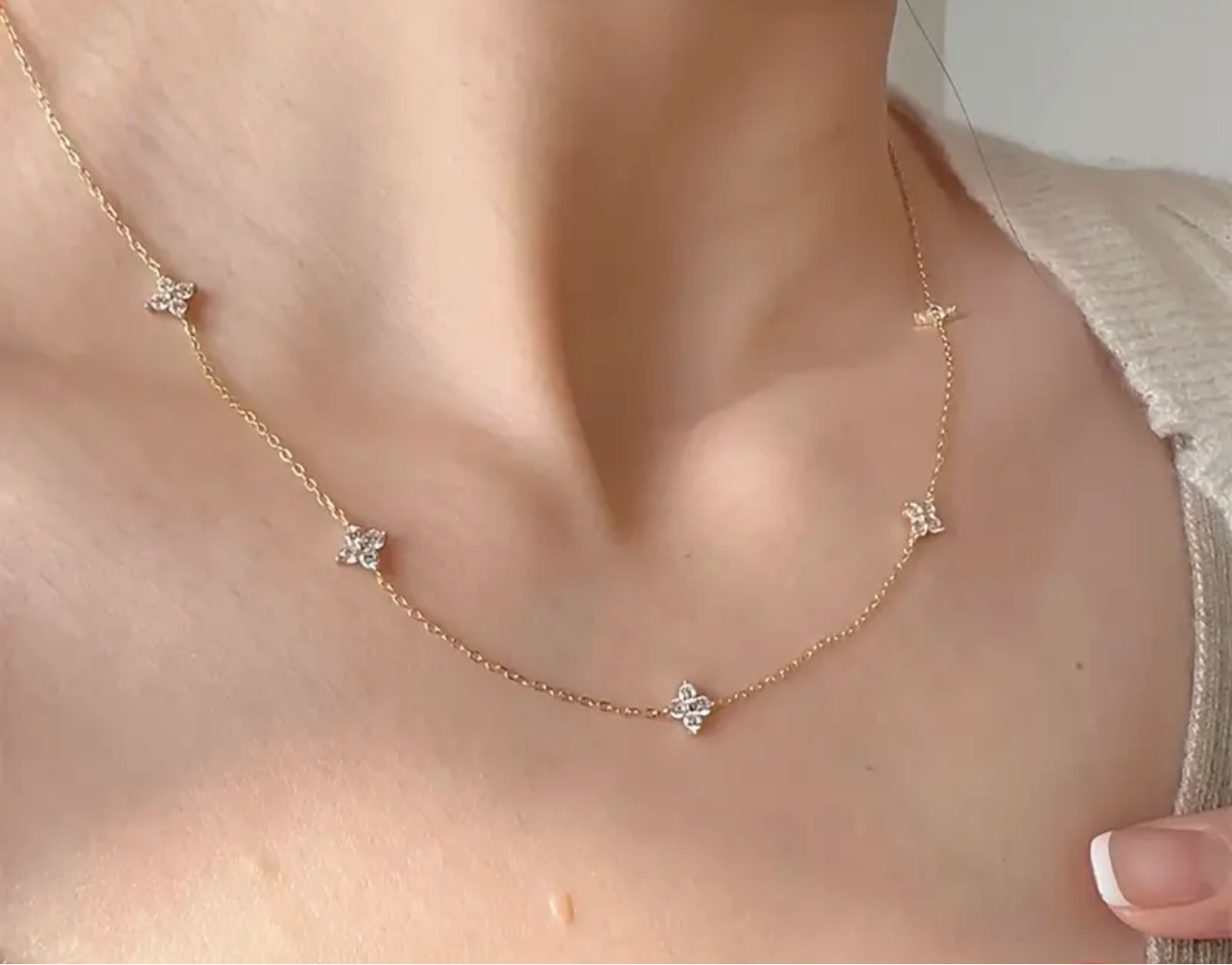 925 Silver Daisy CZ Necklace