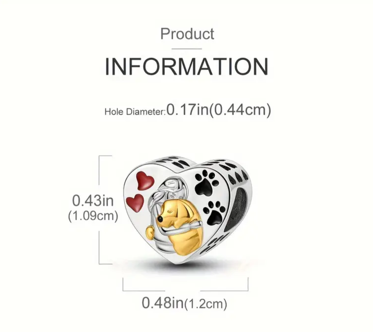 925 Silver Paw Love Charm