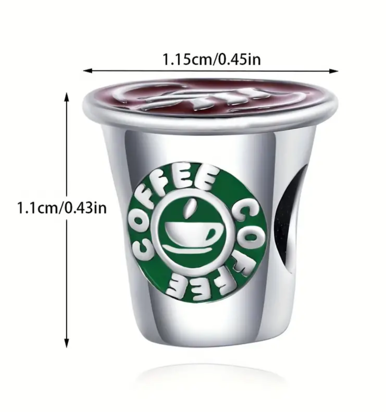 925 Silver Coffee Charm