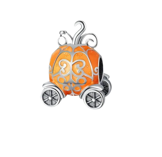 925 Silver Pumpkin Carriage Charm