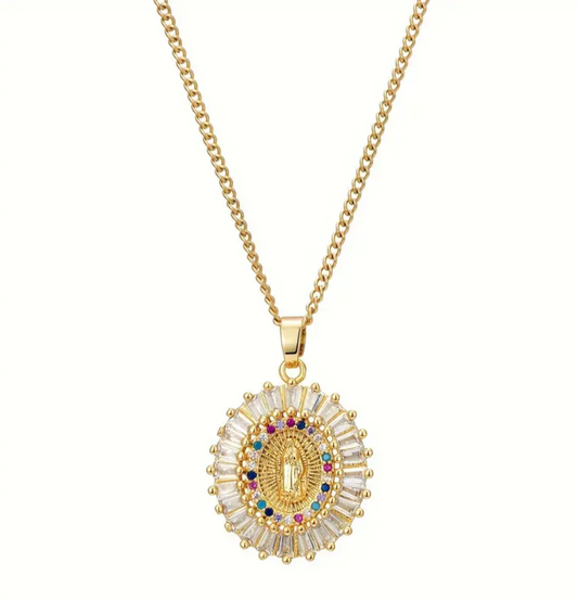 Immaculate Virgin Mary CZ Necklace
