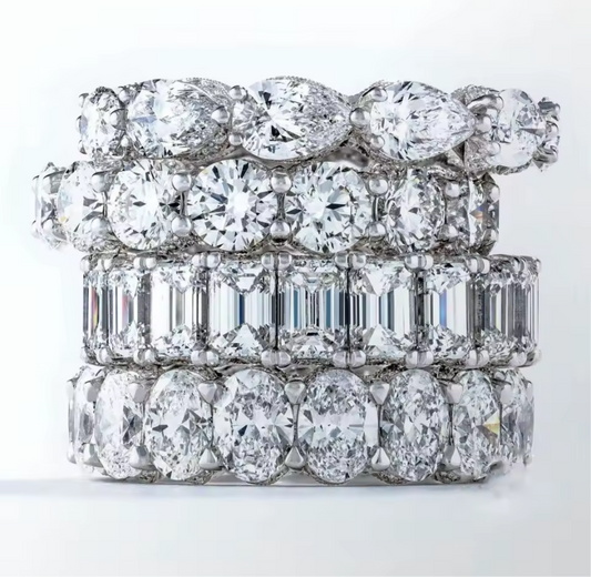 925 Sterling Silver Eternity Band Promise Wedding Ring