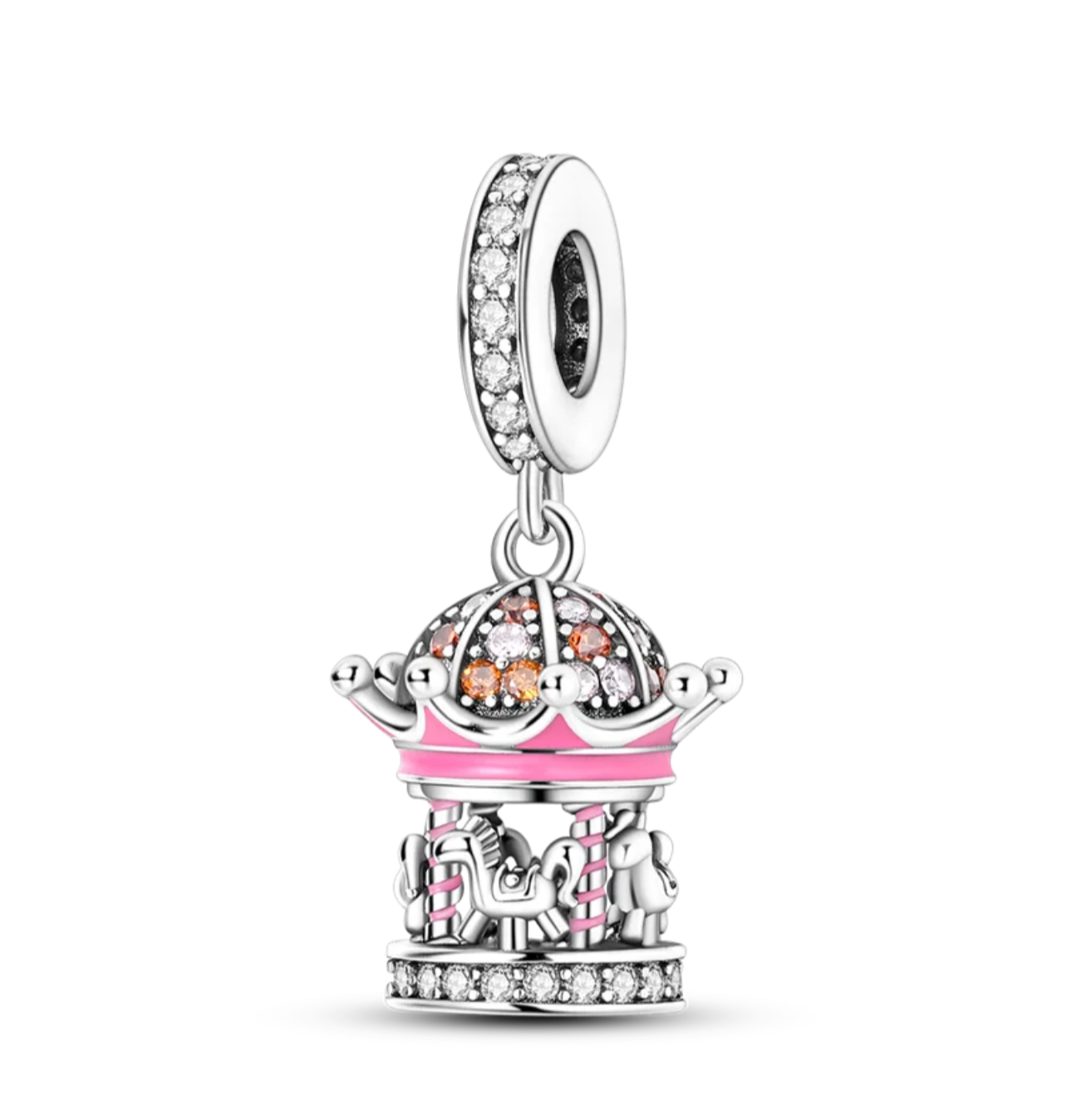 925 Silver Carousel Mary Go Round CZ