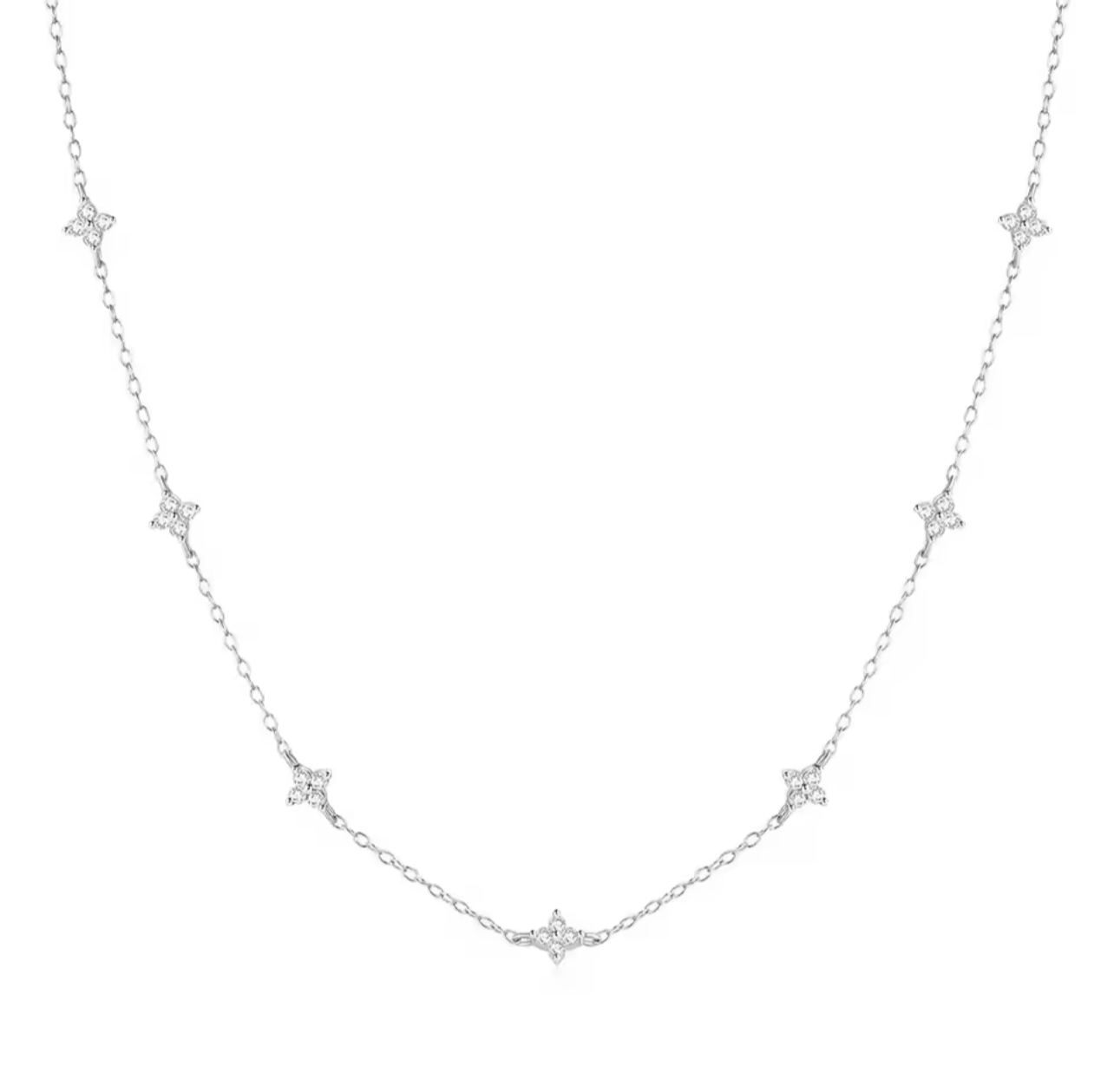 925 Silver Daisy CZ Necklace